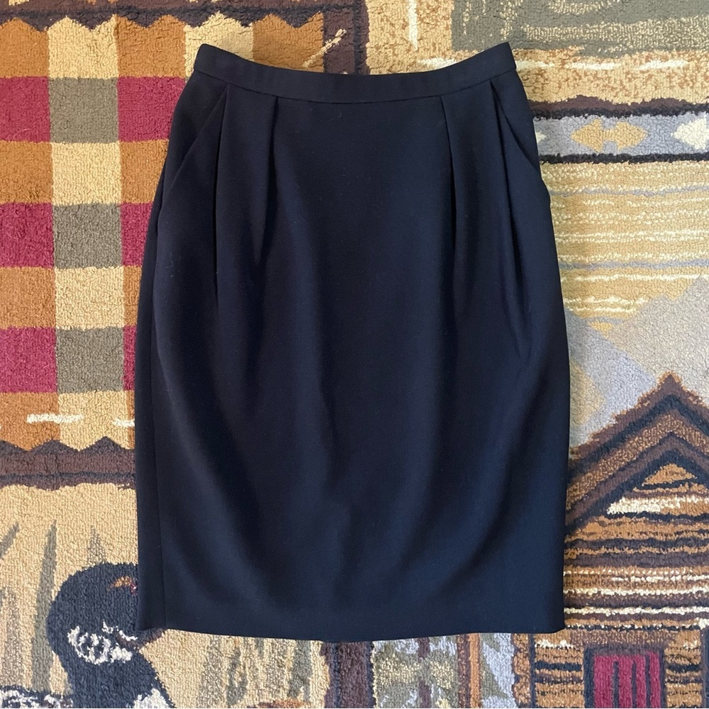 Donna Karan Blue Bubble Pencil‎ Skirt Knee-Length